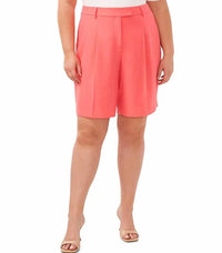 Cece - High Waisted Pleated Dress Bermuda Shorts