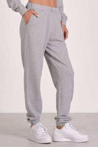 ELAN Heart Accent Elastic Waist Joggers in grey - women's pants - alternate view