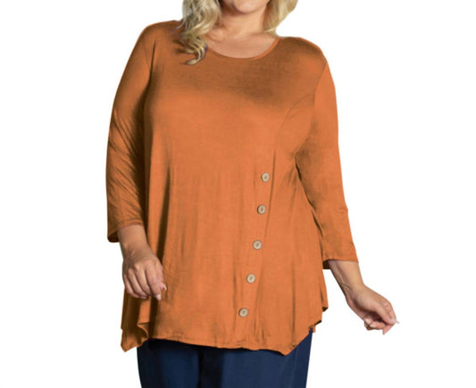 On The Plus Side - Tamsin 3/4 Sleeve Top - Plus