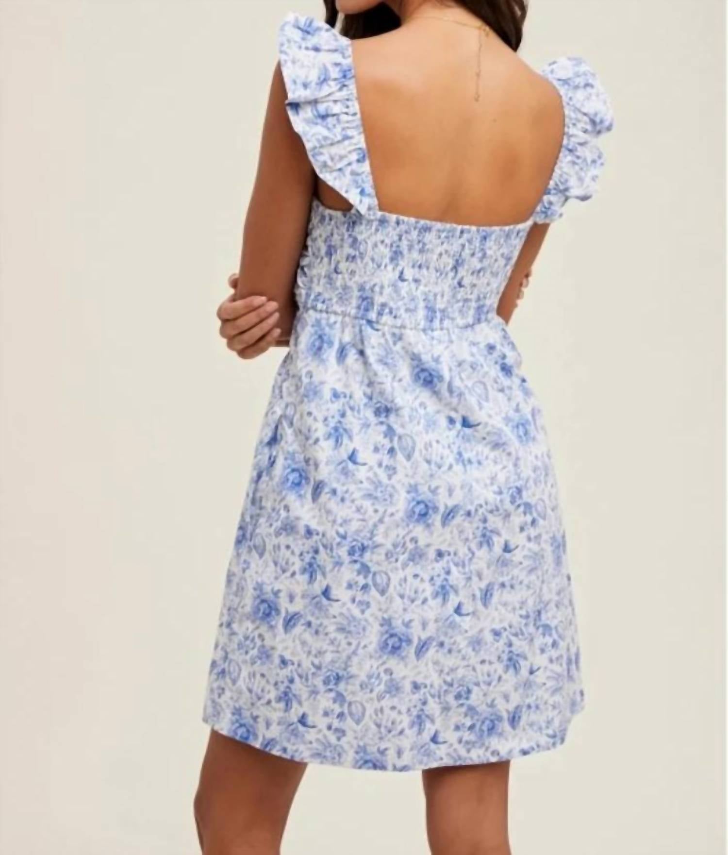 Wishlist - Women's Floral Ruffle Sleeve Dress