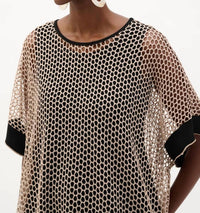 Joseph Ribkoff - Kimono Sleeve Mesh Pullover Top