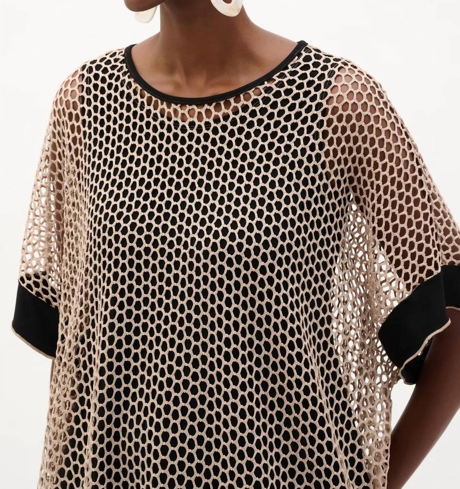Joseph Ribkoff - Kimono Sleeve Mesh Pullover Top
