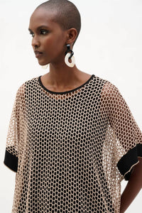 Joseph Ribkoff - Kimono Sleeve Mesh Pullover Top