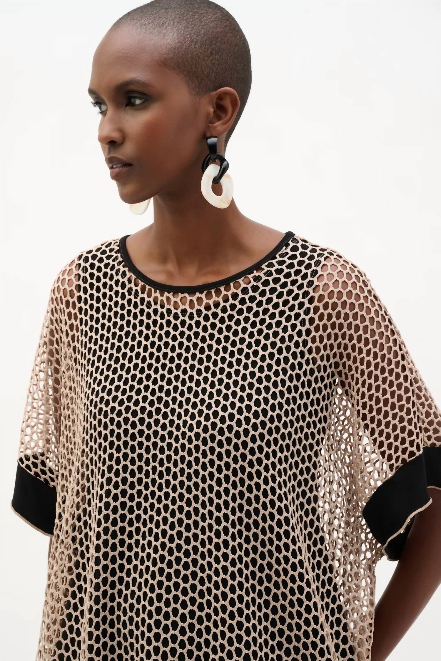 Joseph Ribkoff - Kimono Sleeve Mesh Pullover Top