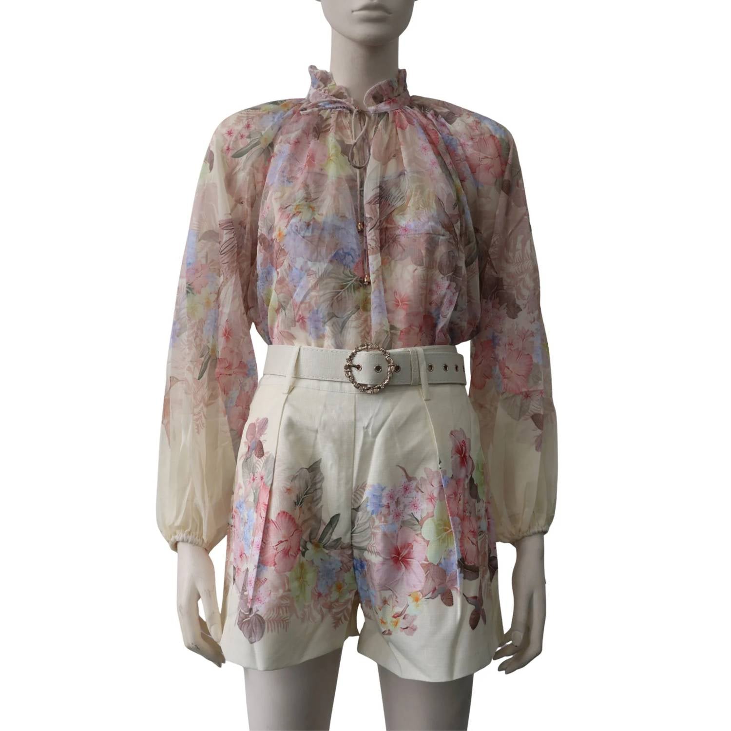 Elppis - Tropical Blouse and Shorts Set