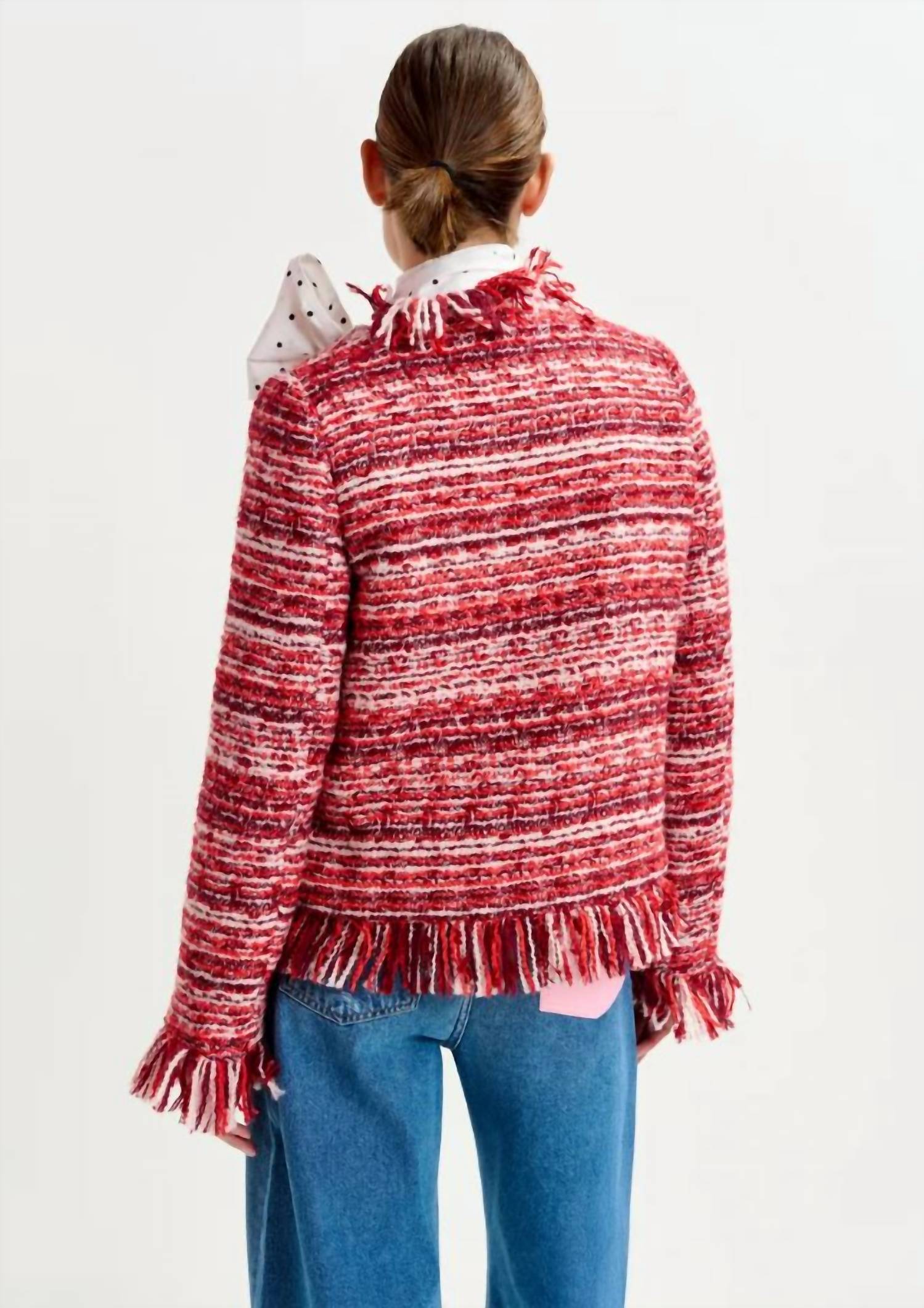 Essentiel Antwerp - Fringed Wool Blend Bouclé Jacket