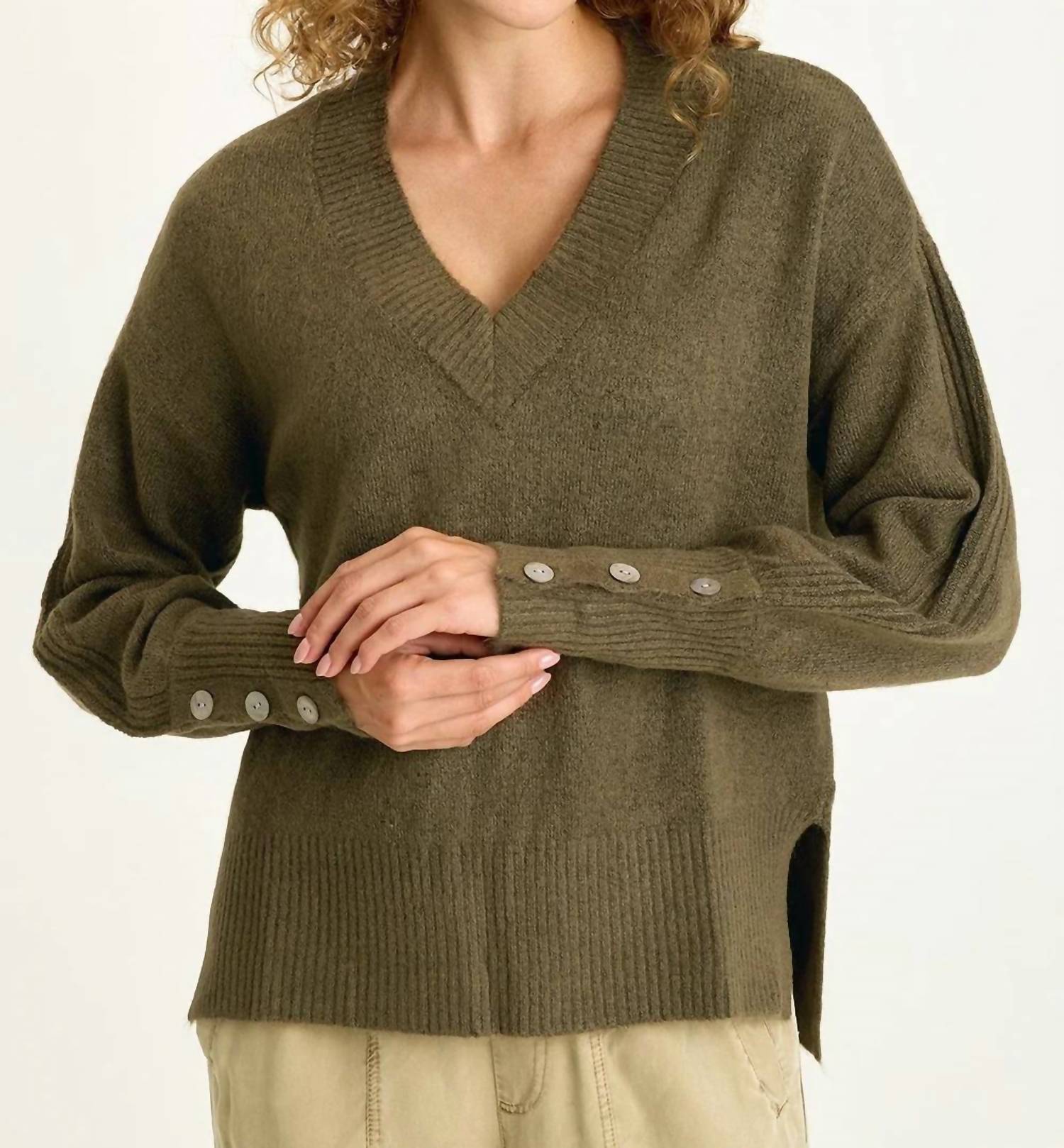 Xcvi - Relaxed Fit V-Neck Knit Sweater