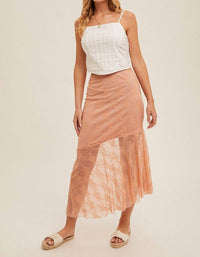 Hem & Thread - Asymmetrical Lace Midi Skirt
