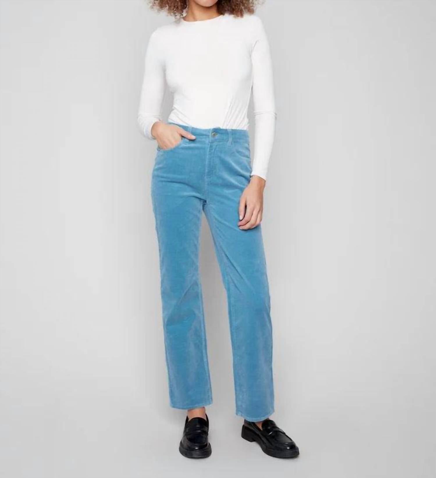 CHARLIE B Straight Leg Corduroy Pants in oxford - women's pants - view 5