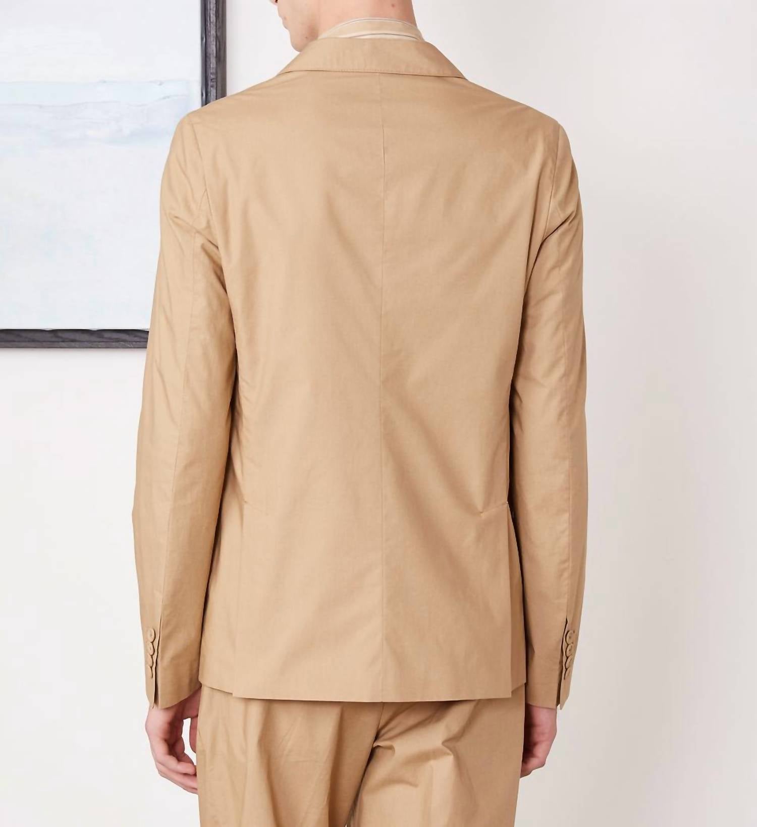 Officine Générale Leon Cotton Poplin Jacket in british khaki - men's jacket - alternate view