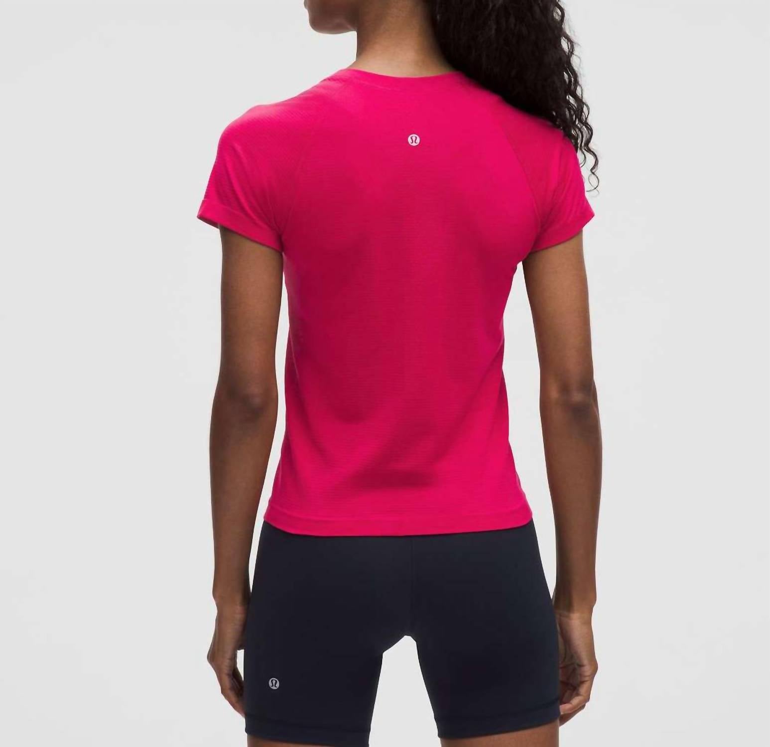 lululemon Swiftly Tech Short Sleeve 2.0 Top in pink dragonfruit - women's t-shirt - detail view