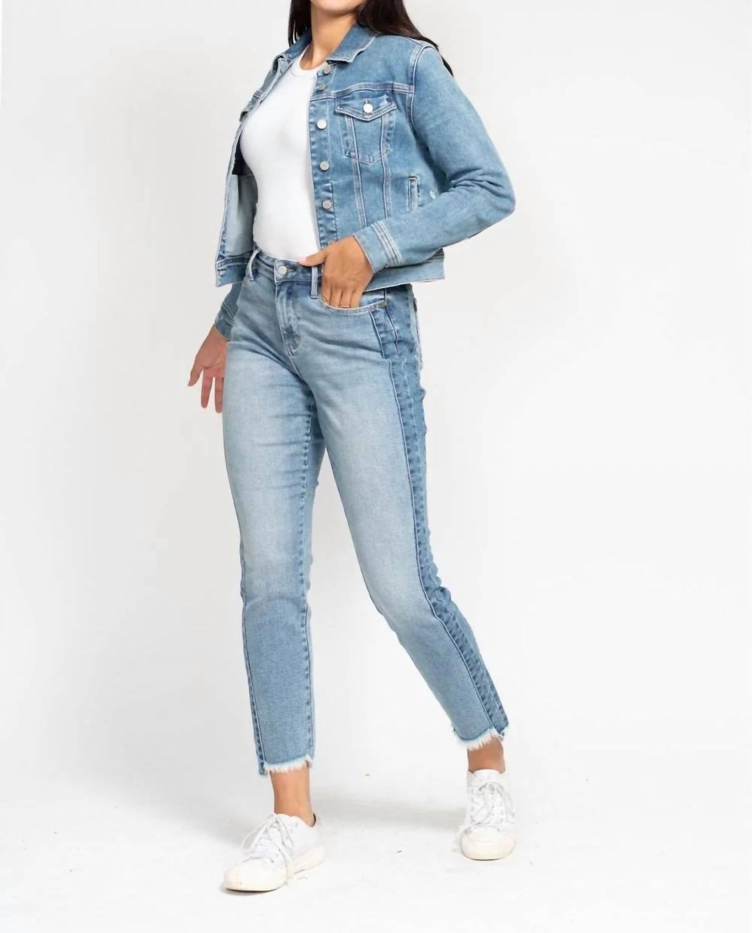 Judy Blue - High Waist Vintage Wash Side Panel Jeans
