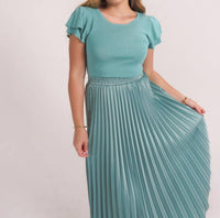 Wishlist - Laguna Satin Pleated Midi Skirt