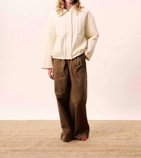 FRNCH Niara Quilted Jacket in creme - women's jacket - detail view