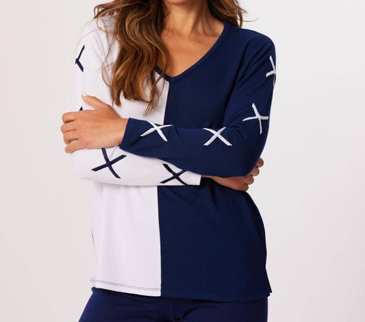 French Kyss - X Sleeve V-neck Top