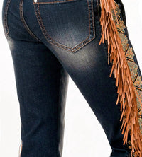 Grace In La - Girls Aztec fringe jeans