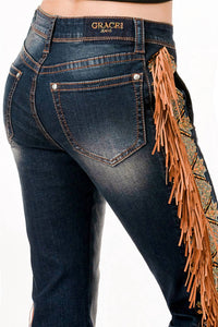 Grace In La - Girls Aztec fringe jeans