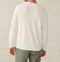 Faherty Sunwashed Crew Neck Sweater in white shell - men's sweater - alternate view