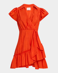 Cinq A Sept - Lila Asymmetric Ruffle Taffeta Mini Dress