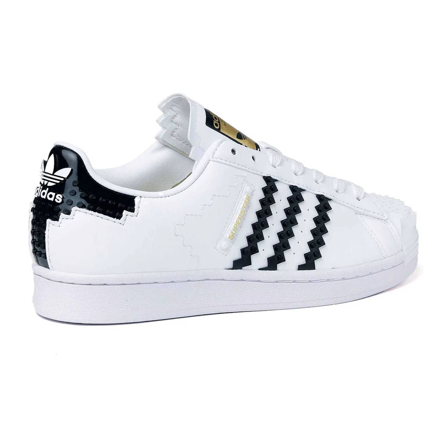 adidas Men's Lego Superstar Casual Comfort Shoes in white black - men's sneaker - alternate view