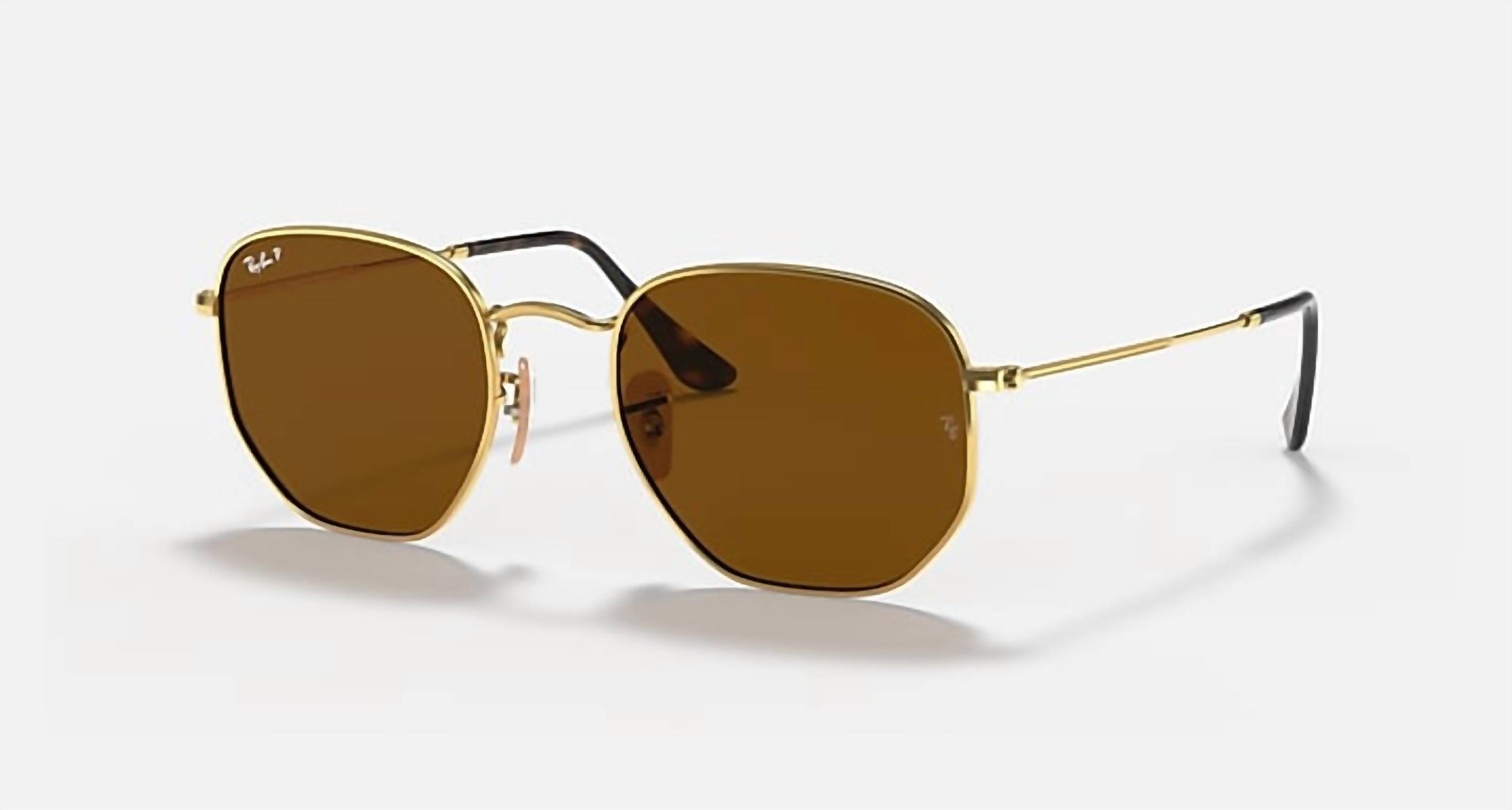 Ray Ban - Hexagonal Flat Lens Medium Polarized Sunglasses Rb3548n 001/57