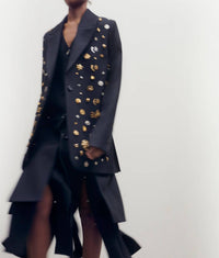 Marina Moscone - Boyfriend Assemblage Button Blazer