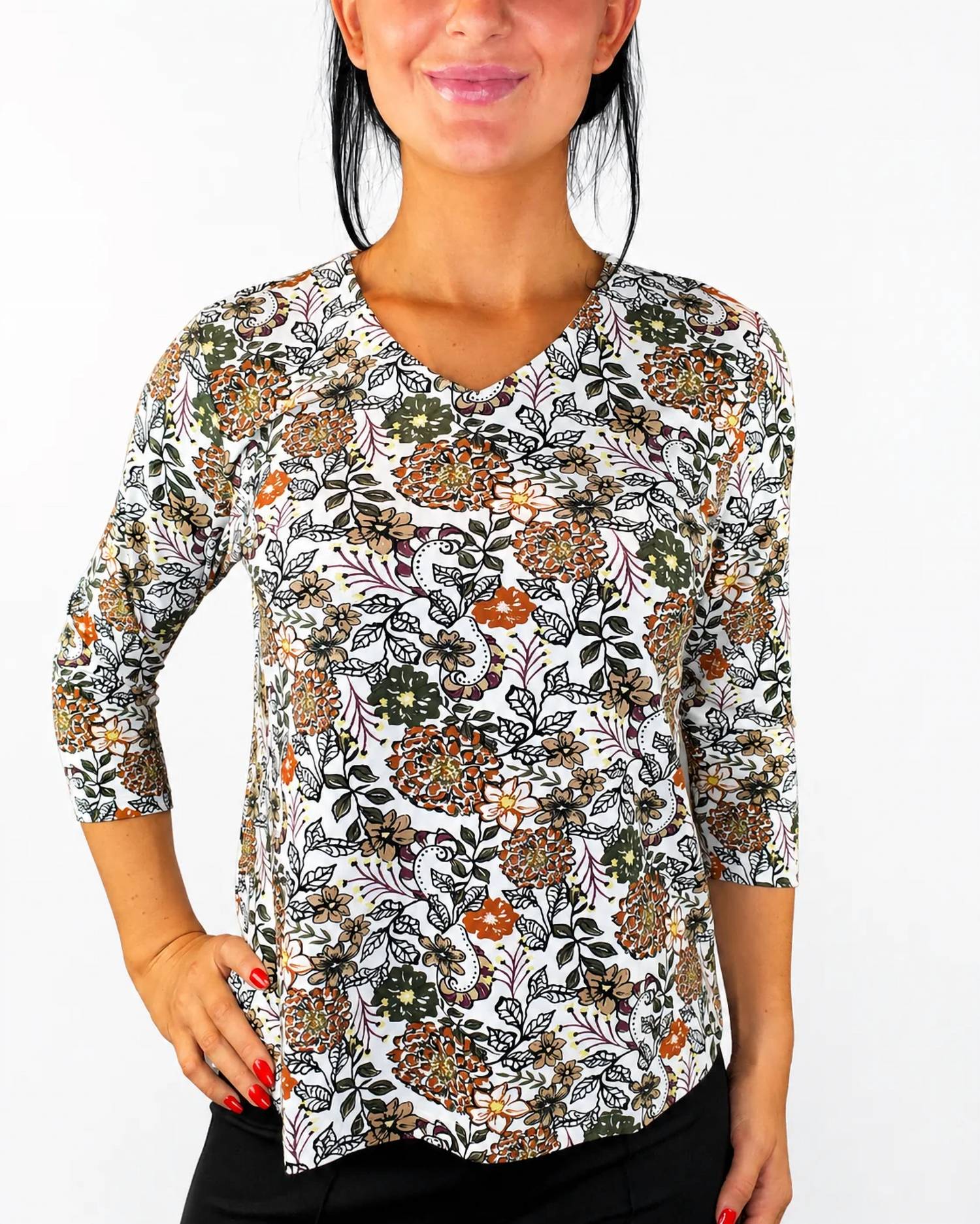 Lulu-B - V-neck Printed Top