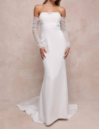 Lulus - Eternal Bliss Tulle Off-the-shoulder Bustier Maxi Dress