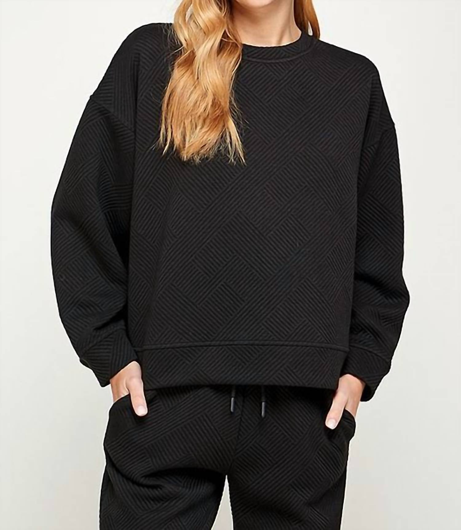 See And Be Seen - Textured Sweatshirt Top
