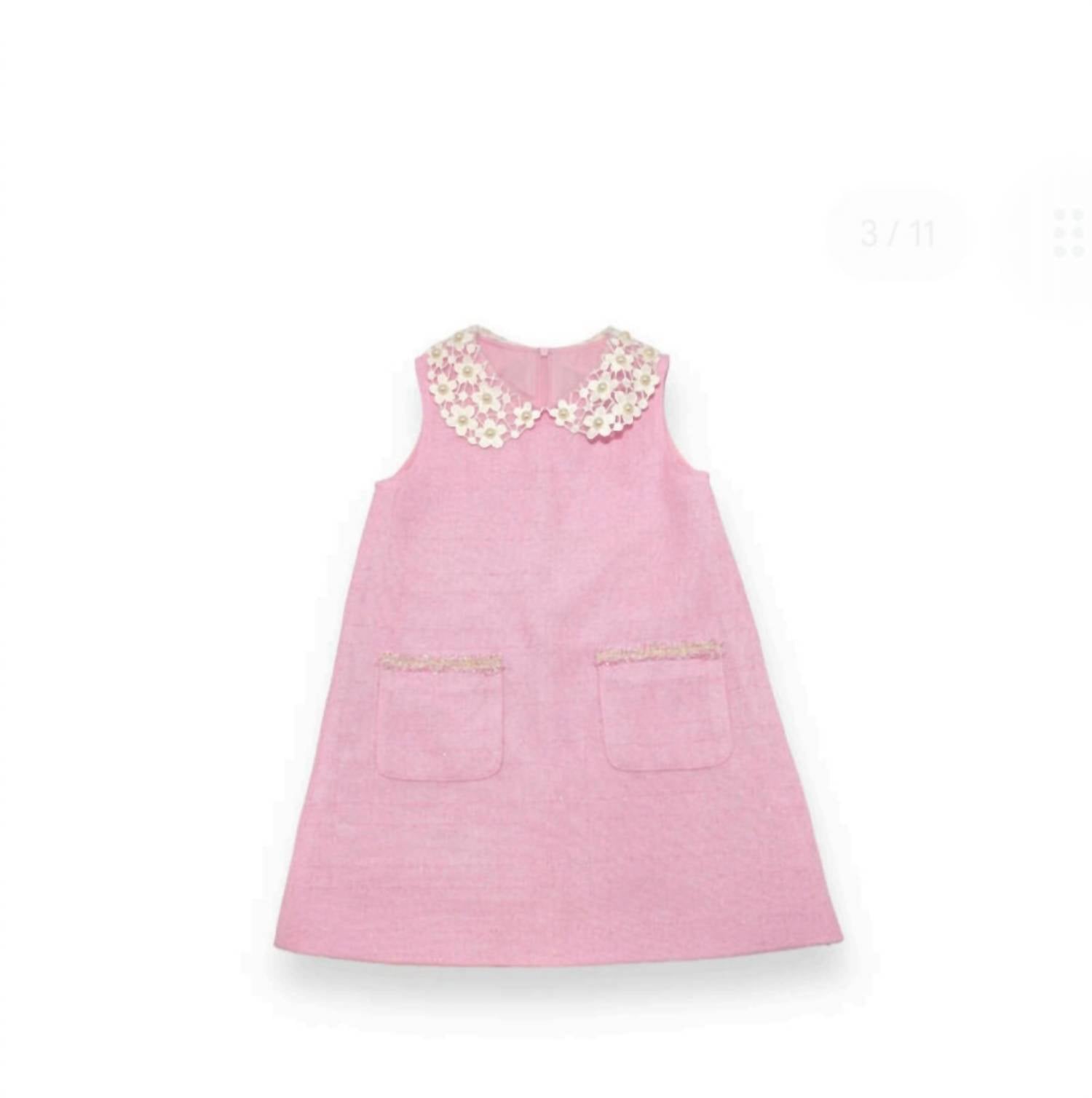 Doe A Dear - Girl's Tweed Collar Dress