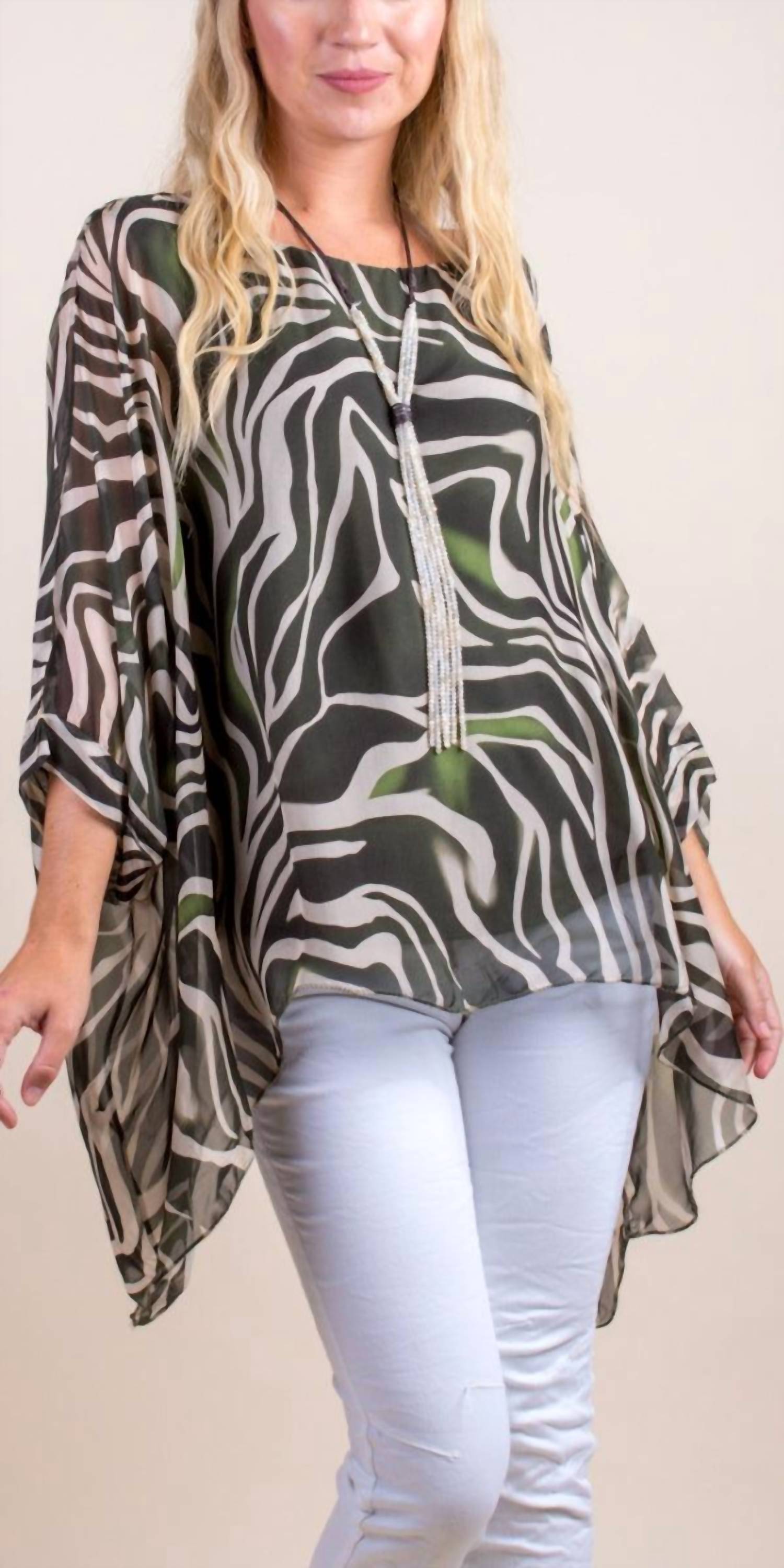 Gigi Moda - Seta Zebra Print Kaftan Top