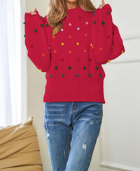 Davi & Dani - Rainbow Pom Sweater