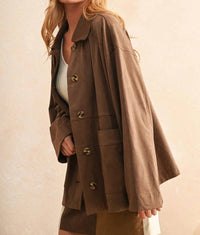 Miou Muse - Suede Button Front Jacket