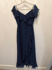 Maggy London - Cold Shoulder Ruffle Wrap Maxi Dress