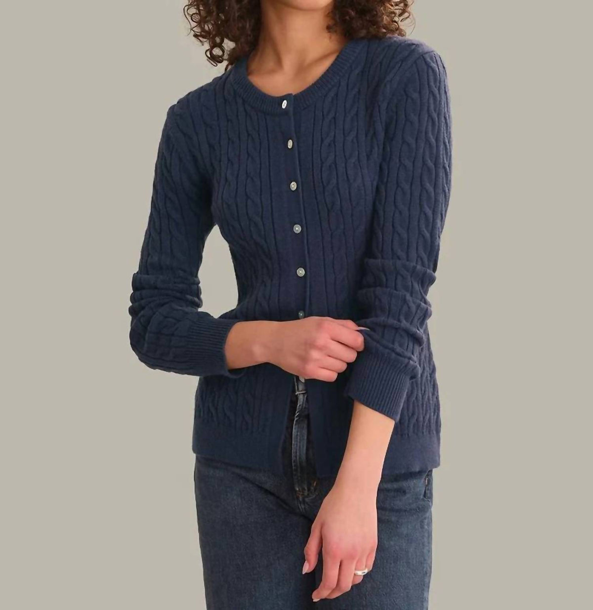 525 America - Juliette Cable Split Hem Cardigan