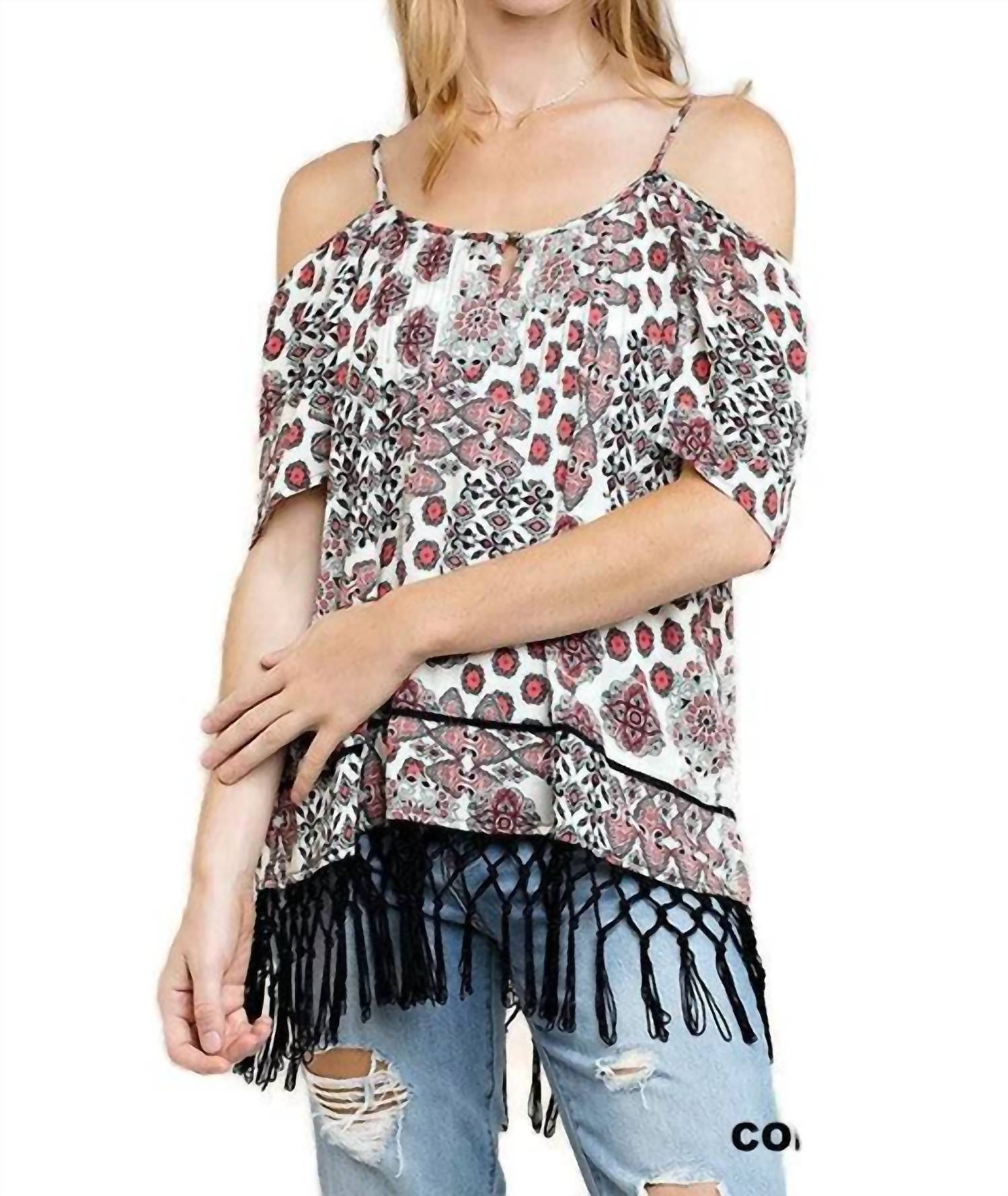 Kori - Off The Shoulder Fringe Top