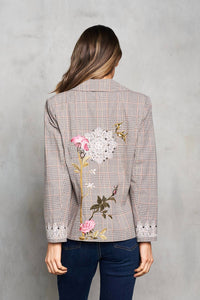Paparazzi - Woven Pin Stripe Embroidered Blazer
