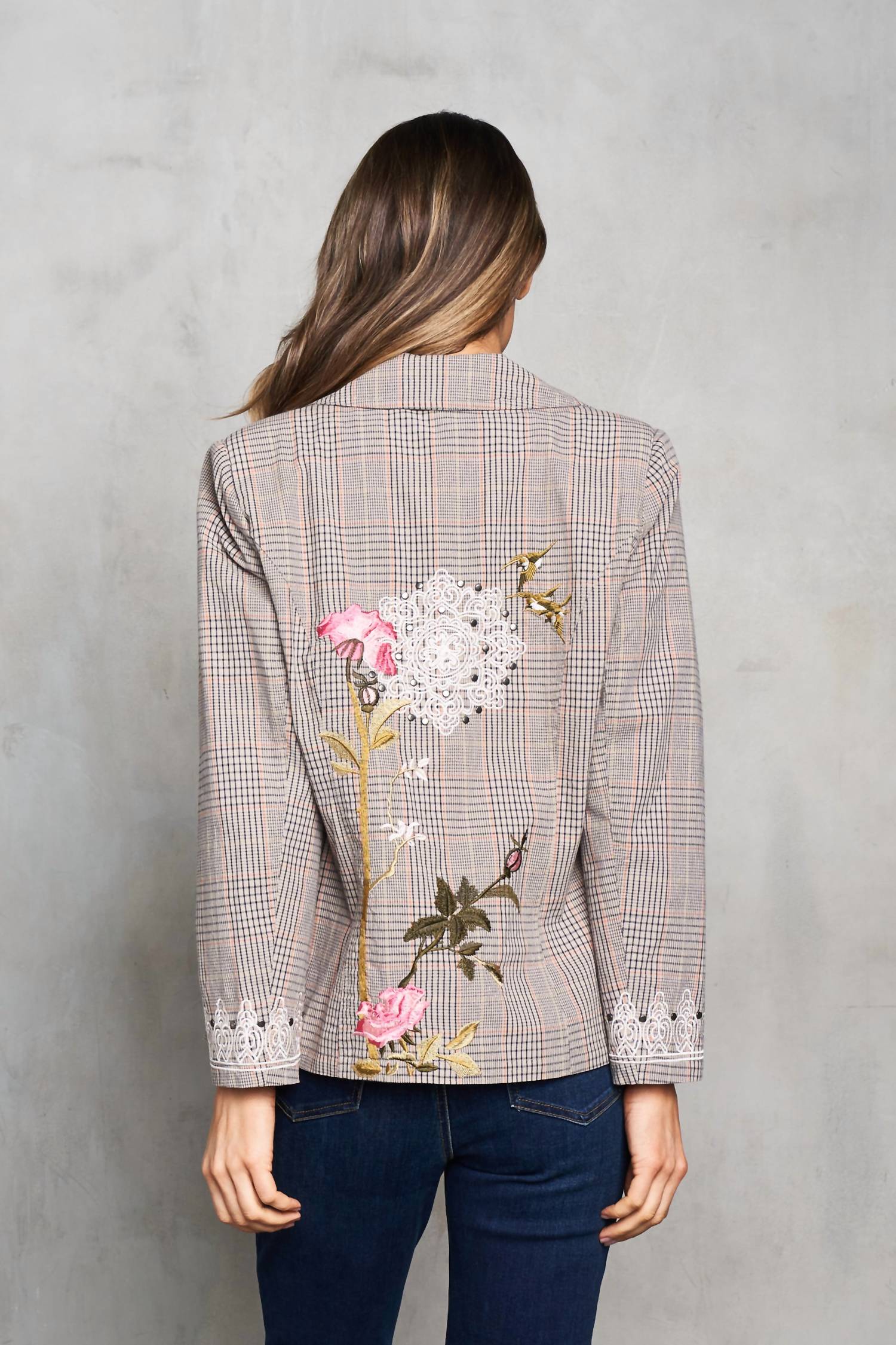 Paparazzi - Woven Pin Stripe Embroidered Blazer