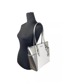 Michael Kors - Women's Charlotte Leather Top Zip Tote Bag Purse Large