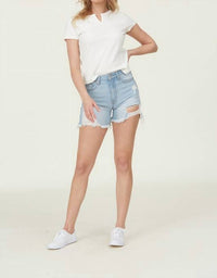 Tea N Rose - High Rise Distressed Denim Shorts