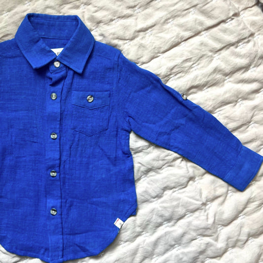 Me & Henry - Boy's Merchant Linen Long Sleeve Shirt