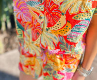 Karlie - Palm Banana Poplin Button Up Top