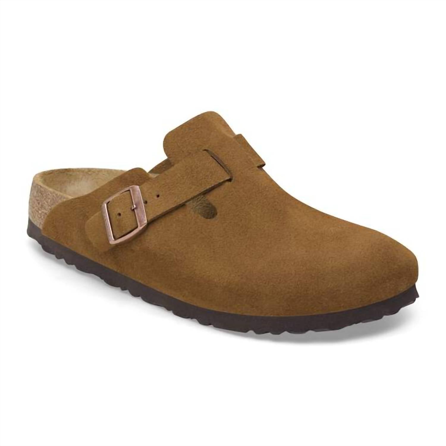 Birkenstock - Unisex Boston Suede Narrow Leather Clogs