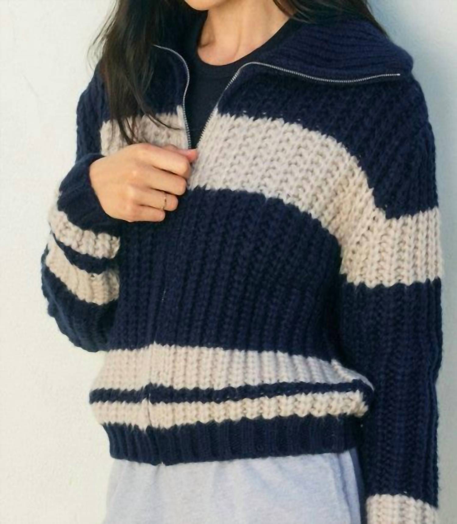 Dress Forum - Striped Sweater Jacket