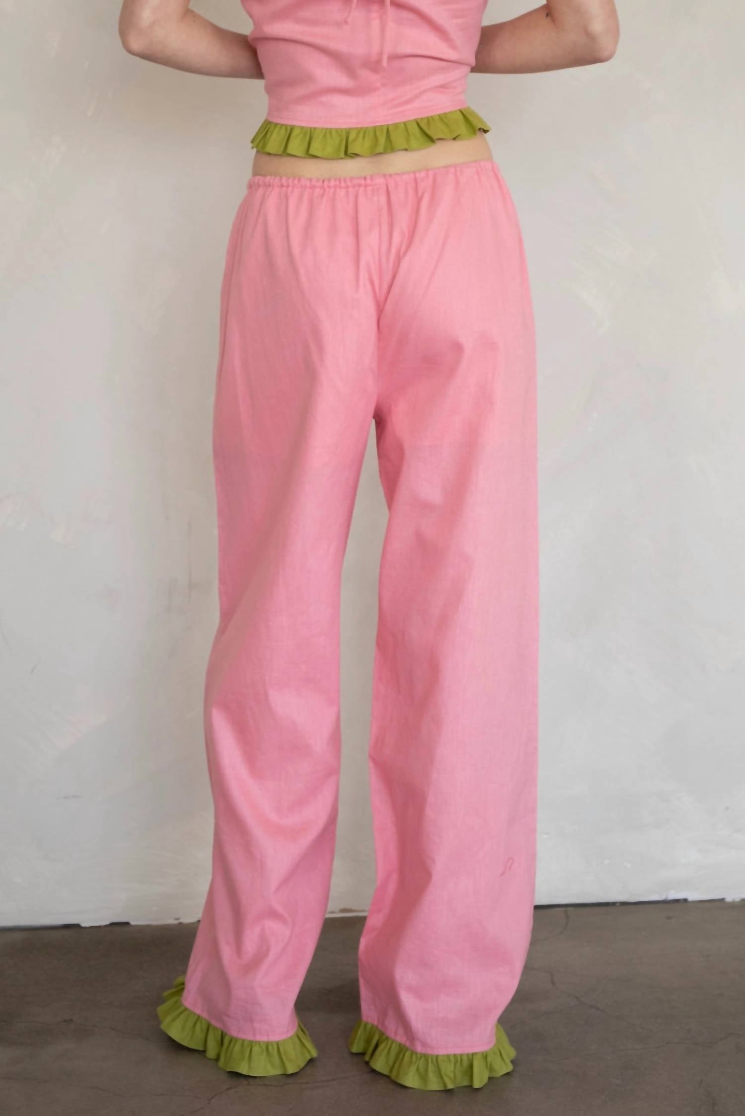 Things Between Women's Isadora Pants in pink thyme - women's pants - detail view