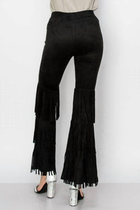 Vocal Apparel - Layered Fringe Suede Pants