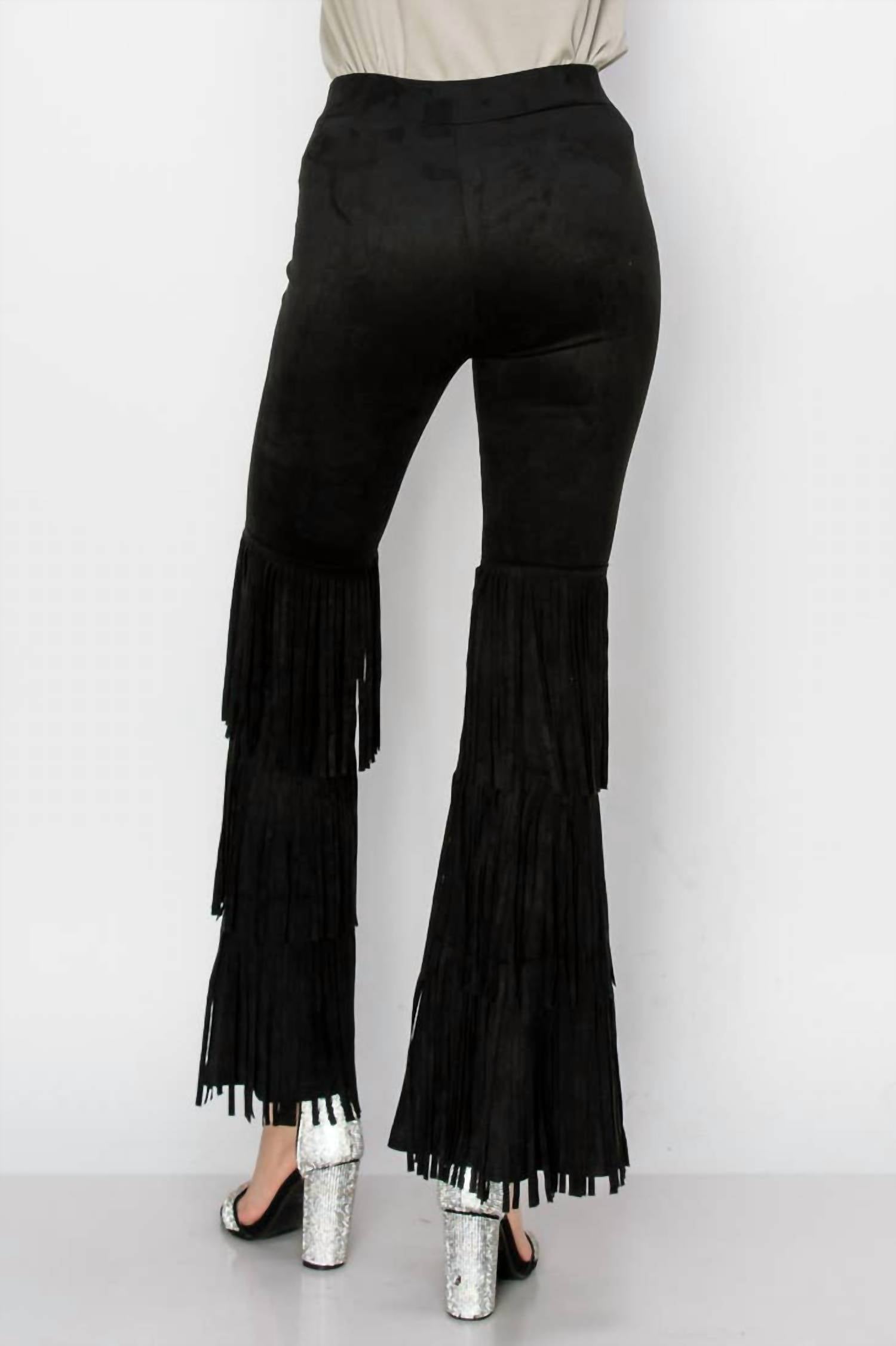Vocal Apparel - Layered Fringe Suede Pants