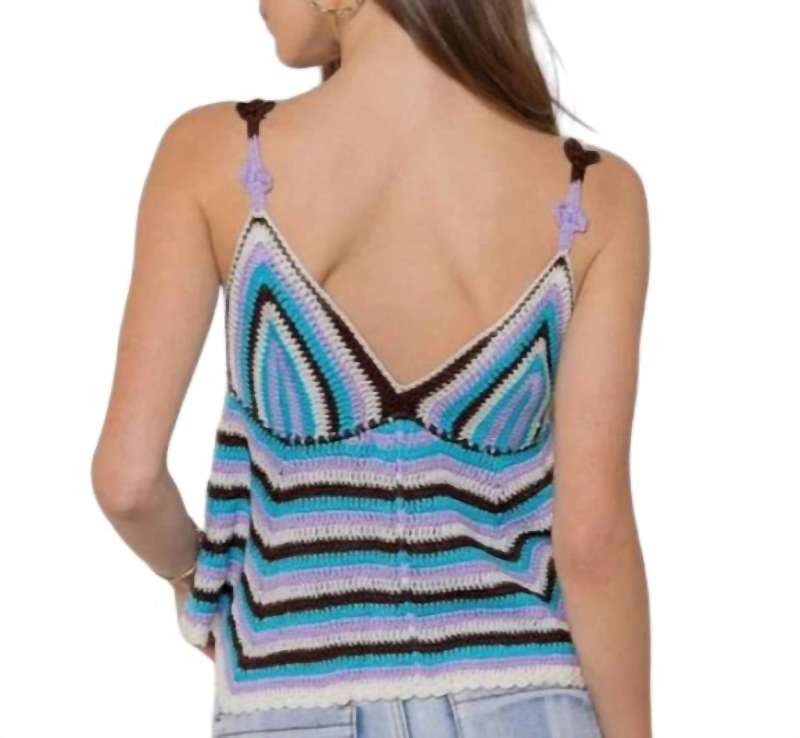 Pol - Cropped Crochet Rolling Edge Top