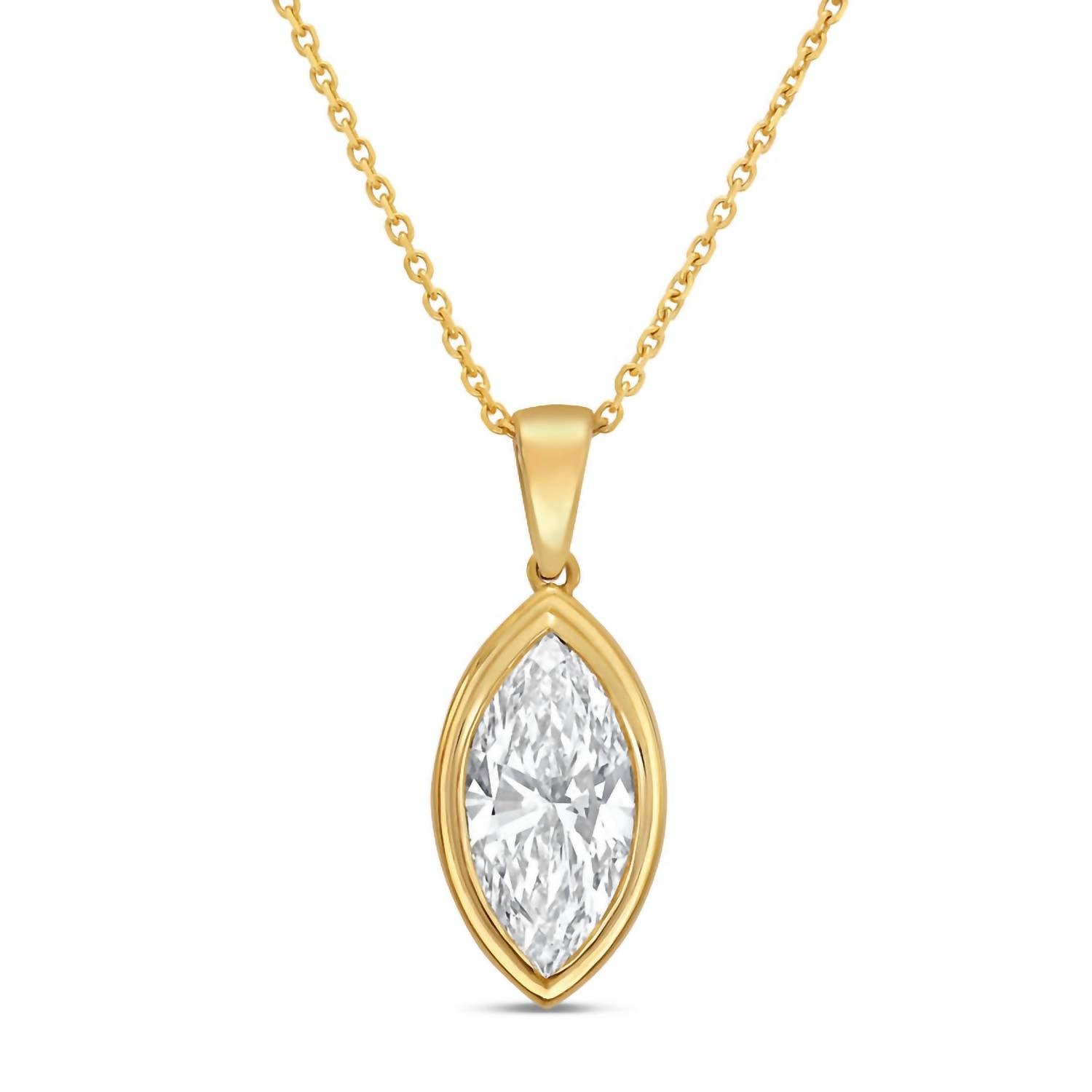 Diana M Jewels - Women's Marquise Lab-Grown Diamond Pendant Necklace (10.00 Ct) - Bold