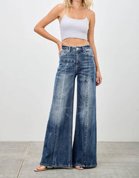 Saige Denim - Mid Rise Wide Leg Jeans